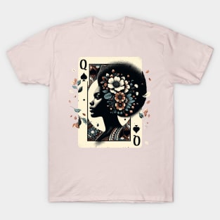 Black Queen Poker Tarot Card Pride History African American T-Shirt